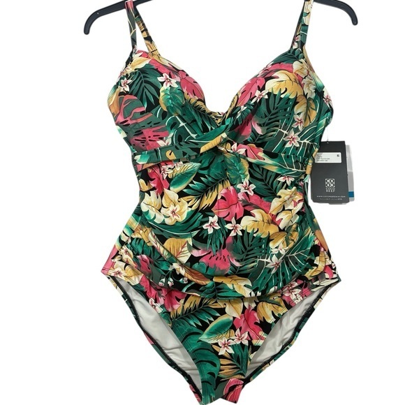 Coco Reef $156 Enrapture Underwire One Piece Swimsuit Passion Flower‎ 36C L 12 - Picture 2 of 12